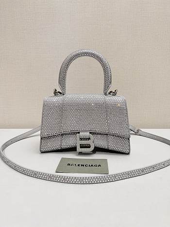 Balenciaga Hourglass Grey Top Handle Bag 19x13x8cm