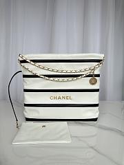 Chanel 22 Large Handbag White Black 39x42x8cm - 1