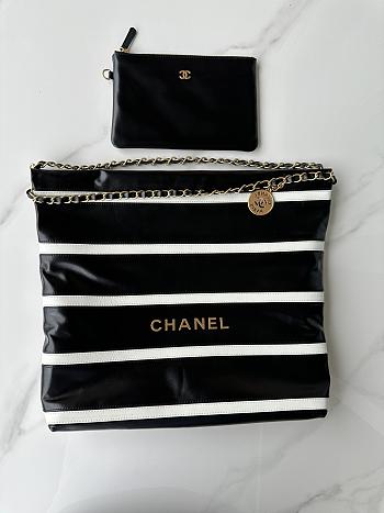 Chanel 22 Large Handbag Black White 39x42x8cm