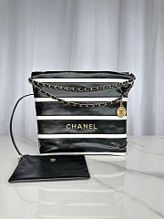 Chanel 22 Medium Handbag Black White 35x37x7cm - 1