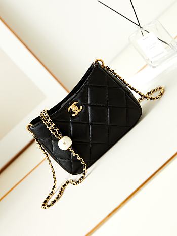 Chanel 24S Hobo Black Bag 13x18x7cm