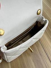Chanel 24s Mini Flap Bag White Lambskin 17x11.5x5cm - 3