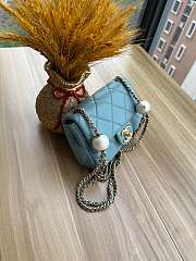 Chanel 24s Mini Flap Bag Blue Lambskin 17x11.5x5cm - 2