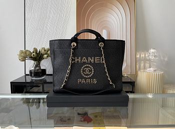 Chanel Shopping Tote Bag Black 39x20x29cm