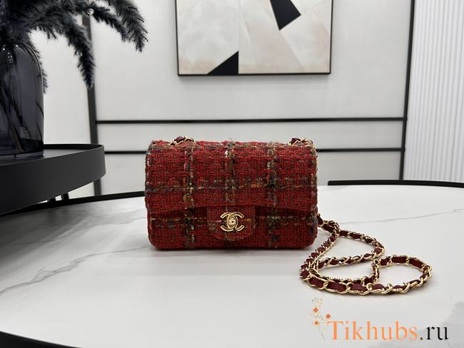 Chanel Small Flap Bag Red 20cm - 1