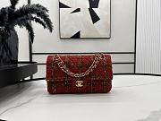 Chanel Medium Flap Bag Tweed Red 25cm - 1