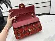 Chanel Medium Flap Bag Tweed Red 25cm - 3