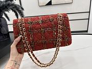 Chanel Medium Flap Bag Tweed Red 25cm - 2