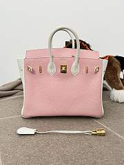 Hermes Birkin 25 Bag Pink White Gold 25cm - 6