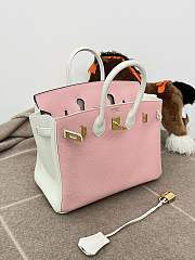 Hermes Birkin 25 Bag Pink White Gold 25cm - 3