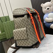 Gucci Ophidia GG Medium Backpack Beige Orange 40x24x16cm - 4