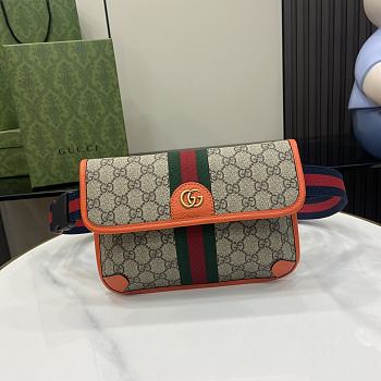 Gucci Ophidia GG Small Belt Bag Beige Orange 24x17x3.5cm