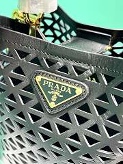 Prada Panier Leather Mini Bag Cut Out Motif Black 18x17x10.5cm - 5