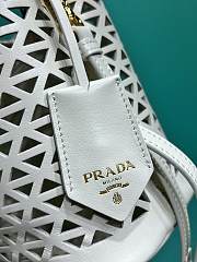 Prada Panier Leather Mini Bag Cut Out Motif White 18x17x10.5cm - 5