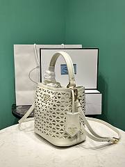 Prada Panier Leather Mini Bag Cut Out Motif White 18x17x10.5cm - 4