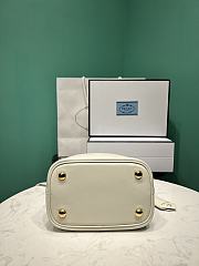 Prada Panier Leather Mini Bag Cut Out Motif White 18x17x10.5cm - 2