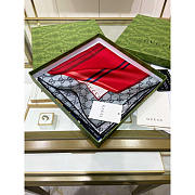 Gucci Flora Print Silk Scarf Red Grey 90x90cm - 2