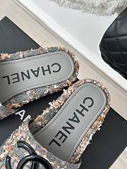 Chanel Tweed Slides - 5