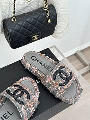 Chanel Tweed Slides - 4