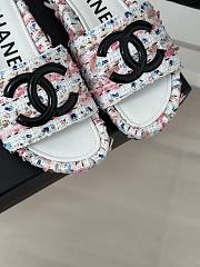 Chanel Tweed Pink Slides - 2
