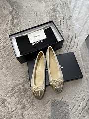 Chanel Ballerina Flat Tweed Gold - 5