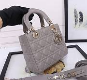 Dior Small Lady Bag Grey Gold 20cm - 4