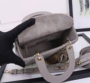Dior Small Lady Bag Grey Gold 20cm - 3