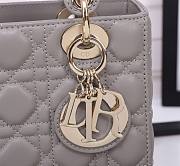 Dior Small Lady Bag Grey Gold 20cm - 2