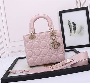 Dior Small Lady My ABC Bag Lambskin Light Pink 20cm