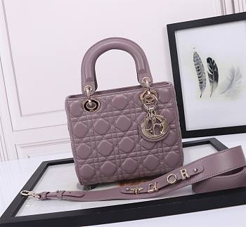 Dior Small Lady Bag Dark Purple 20cm