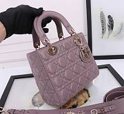 Dior Small Lady Bag Dark Purple 20cm - 4