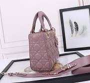 Dior Small Lady Bag Dark Purple 20cm - 3