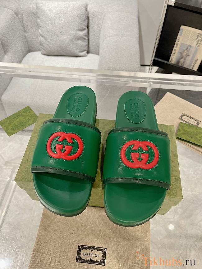 Gucci Green Slides - 1