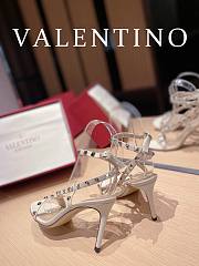 Valentino Rockstud Leather White Heel 10cm - 2