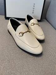 Gucci Jordaan Leather Horsebit Loafers White - 2