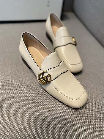 Gucci Leather Loafer Double G White