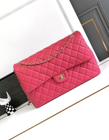 Chanel Large Flap Bag Pink Caviar Gold 38x27x12cm