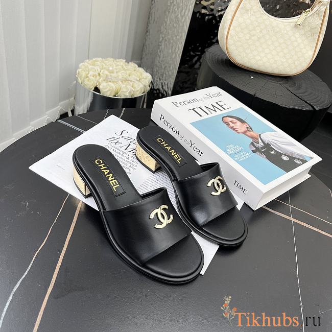 Chanel Black Sandal Heel 4cm  - 1