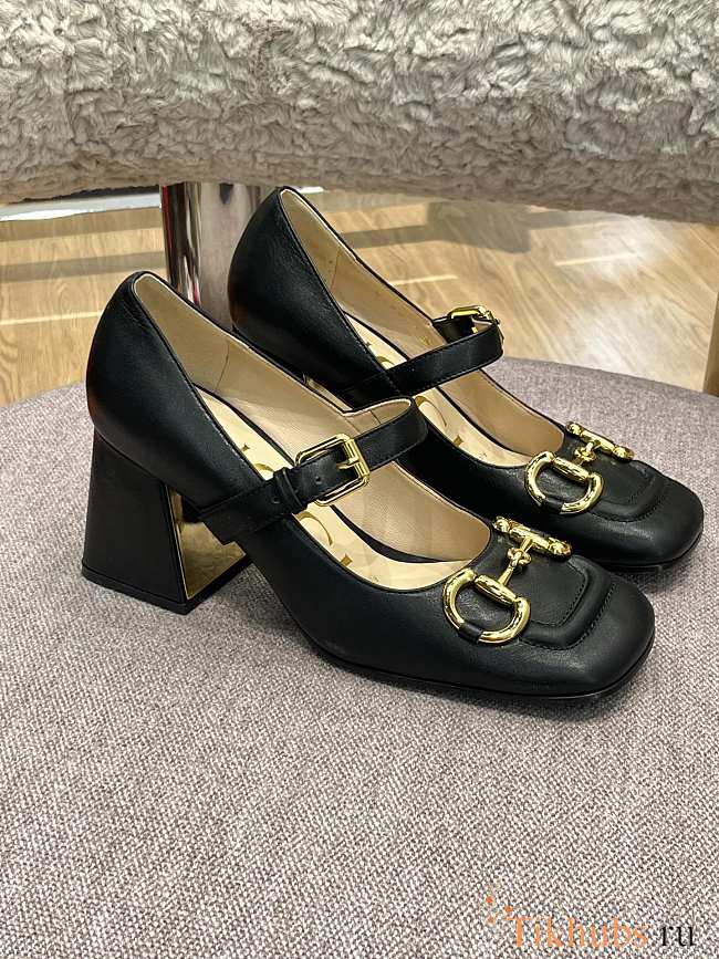 Gucci High Black Heel Mary Jane Pumps 9cm - 1