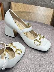 Gucci High White Heel Mary Jane Pumps 9cm - 2