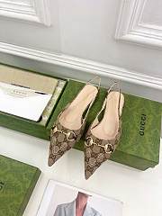 Gucci Flat Canvas Slingback Pumps - 2