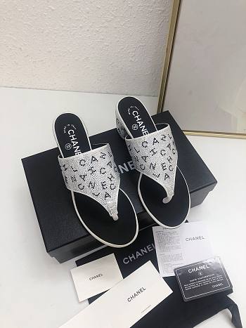 Chanel Silver Black Heel 4.5cm