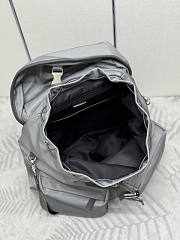 Prada Re-Nylon Leather-trimmed Backpack Grey 42x38x18cm - 6