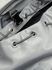 Prada Re-Nylon Leather-trimmed Backpack Grey 42x38x18cm - 2
