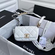 Chanel 19 Waist Belt Bag Lambskin White Gold 20x11x5.5cm - 1