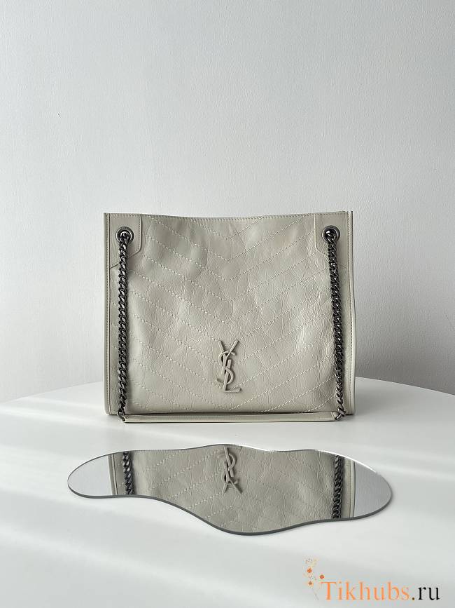 YSL Niki Medium Tote Bag In Nero White 33x27x11.5cm - 1