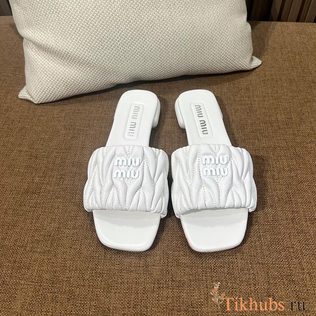 Miu Miu White Slides - 1