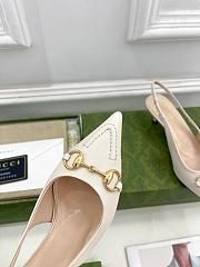 Gucci 45mm White Slingback Pumps - 5