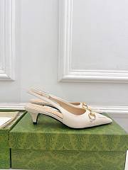 Gucci 45mm White Slingback Pumps - 4