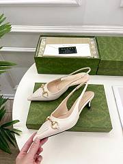 Gucci 45mm White Slingback Pumps - 3